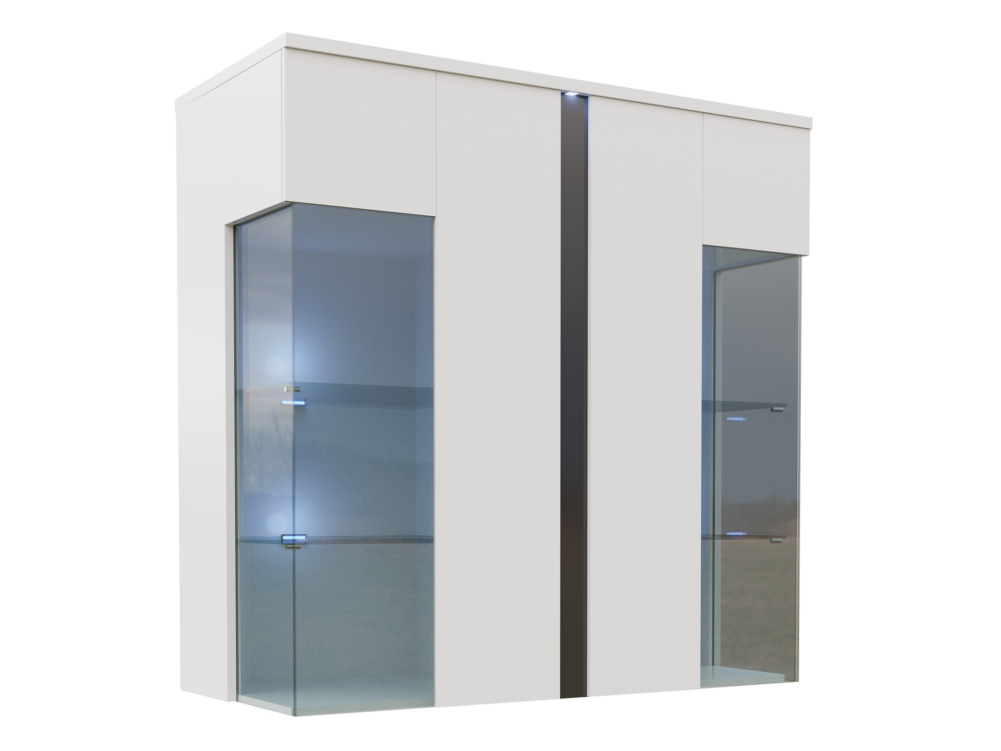 Sideboard Florem III (White + Glossy white + Glossy black)