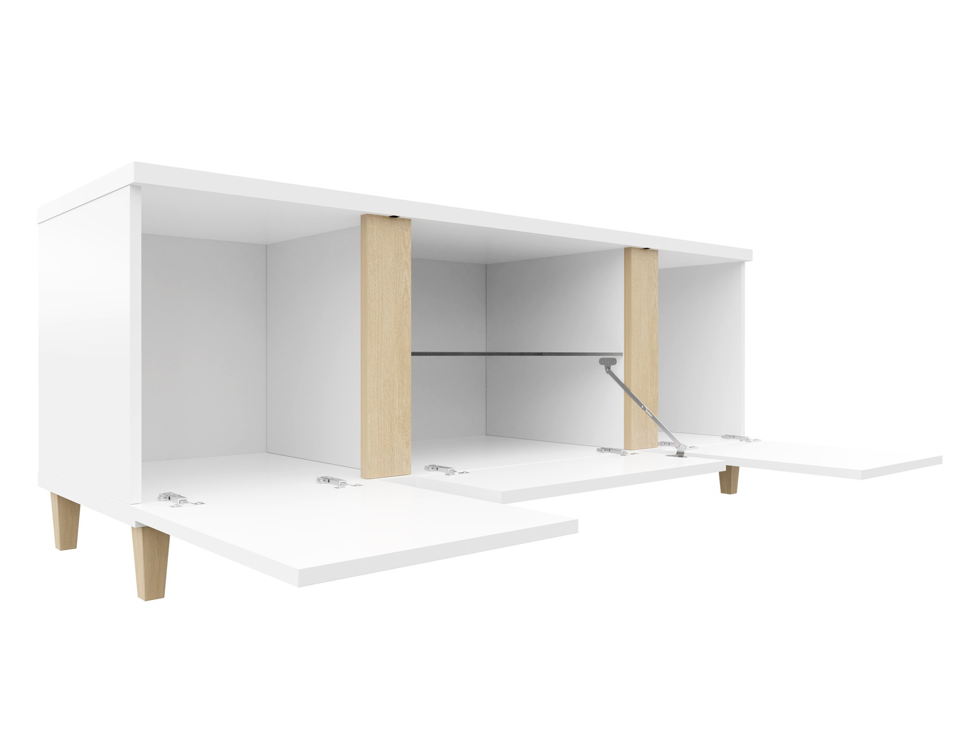 TV stand Florem (White + Glossy white + Glossy black)