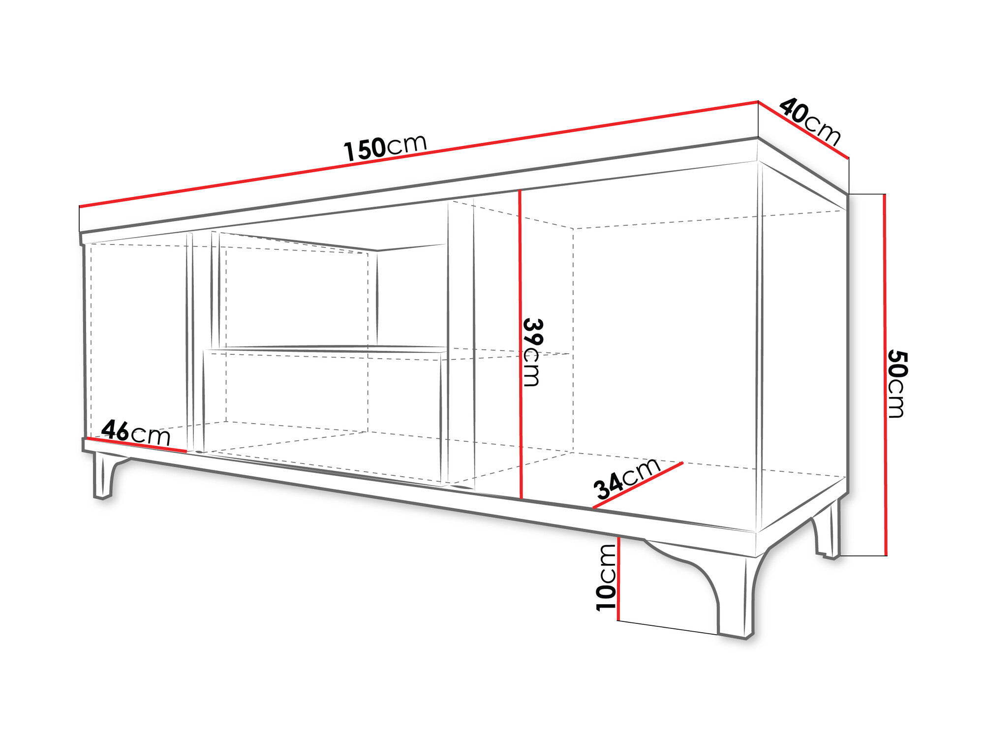 TV stand Florem (White + Glossy white)