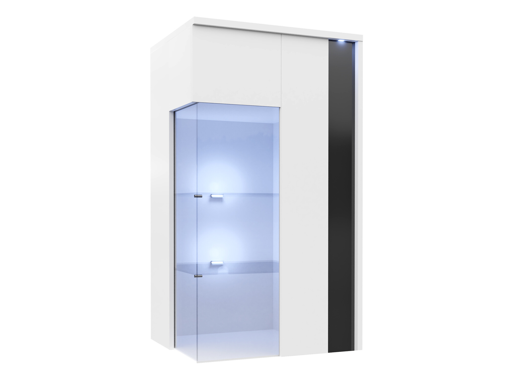 Wall cabinet Florem I (White + Glossy white + Glossy black)