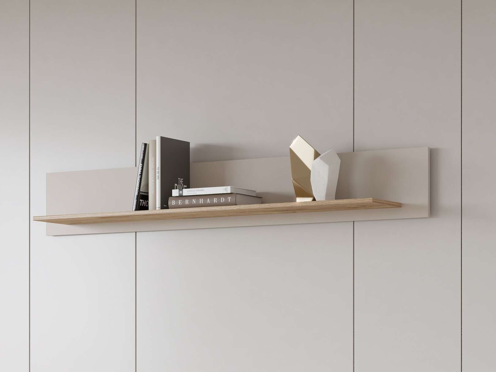 Wall shelf Sovera 100 (Golden oak + Cashmere)