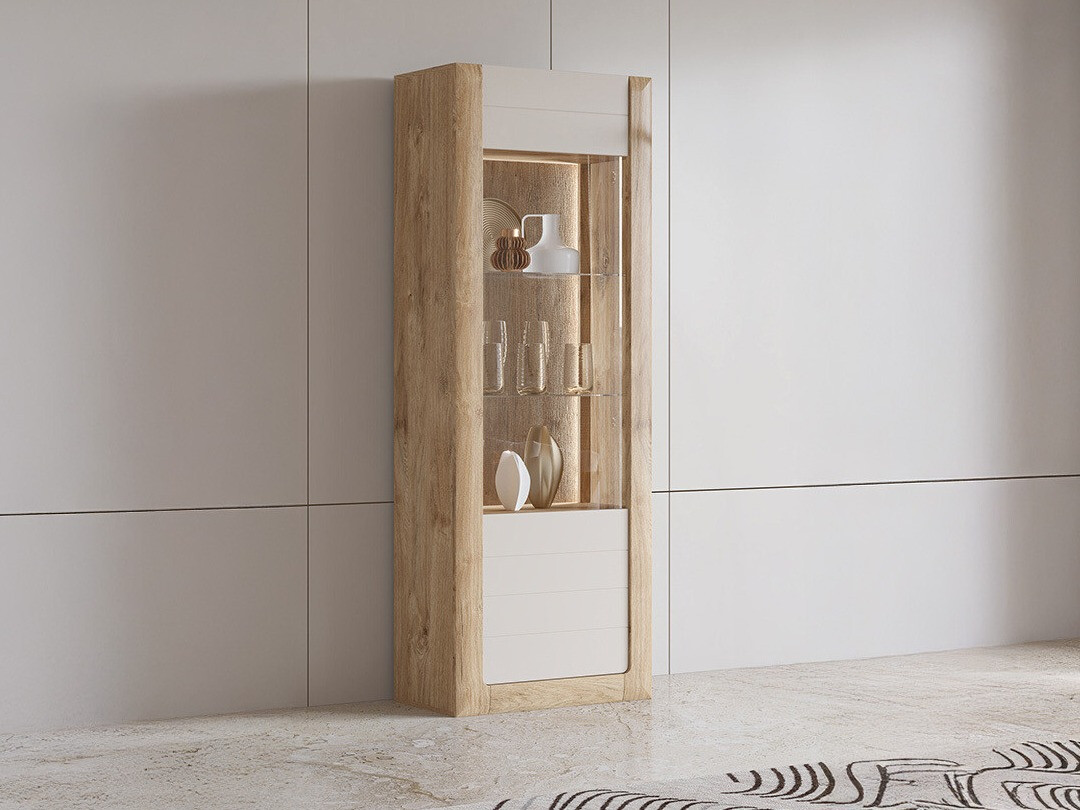 Bookcase Sovera 101 (Golden oak + Cashmere)