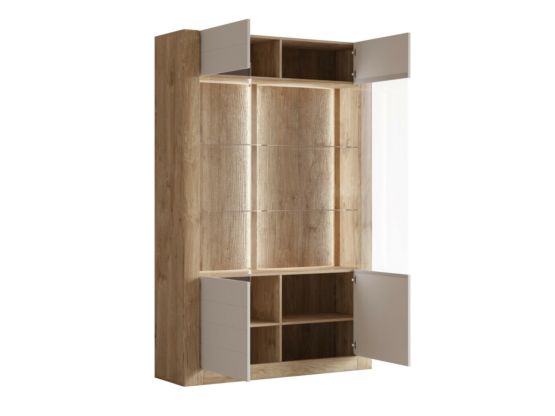 Bookcase Sovera 102 (Golden oak + Cashmere)