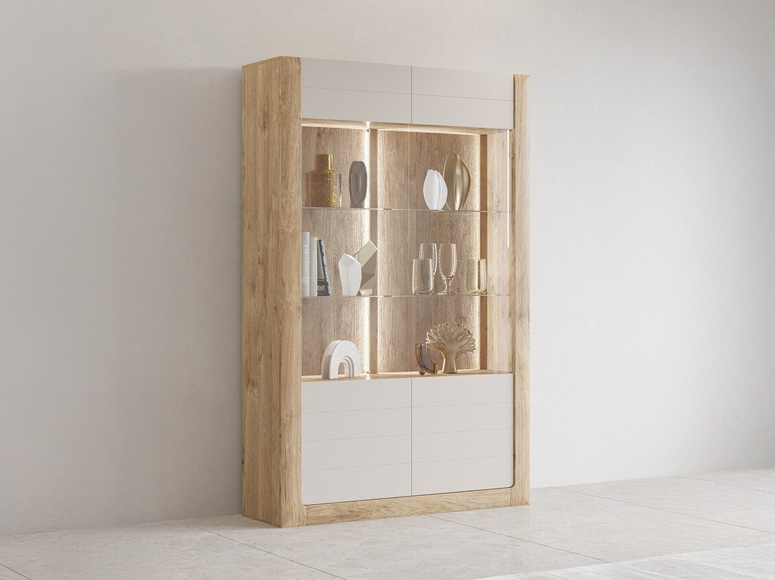 Bookcase Sovera 102 (Golden oak + Cashmere)