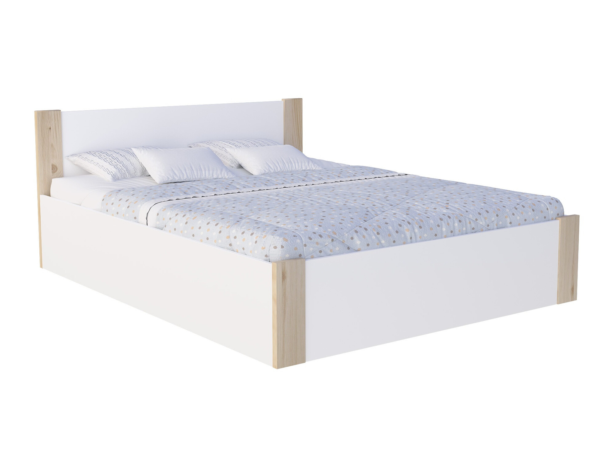 Bed Aurora 155 (White + Pine)