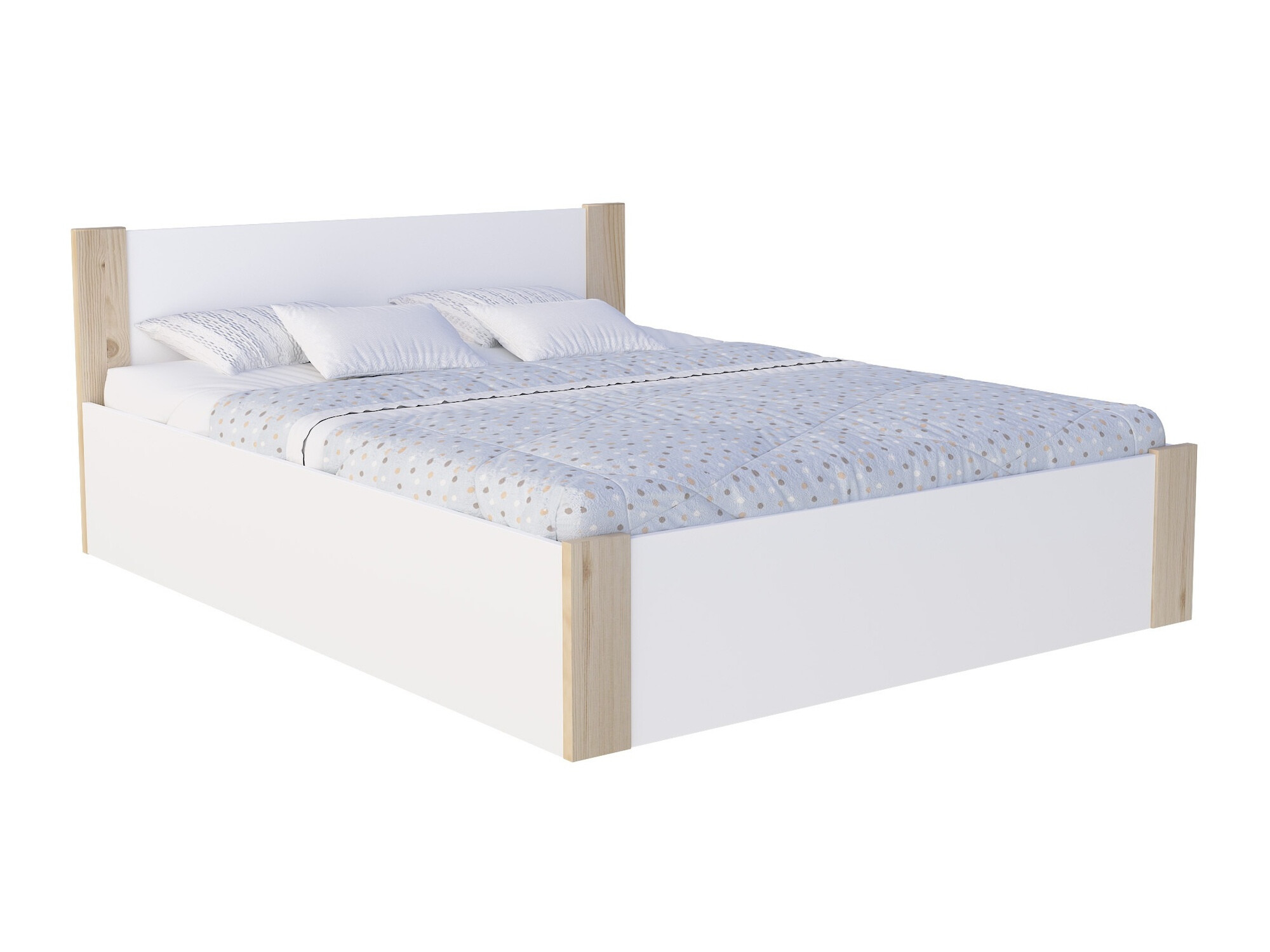 Bed Aurora 155 (White + Pine)