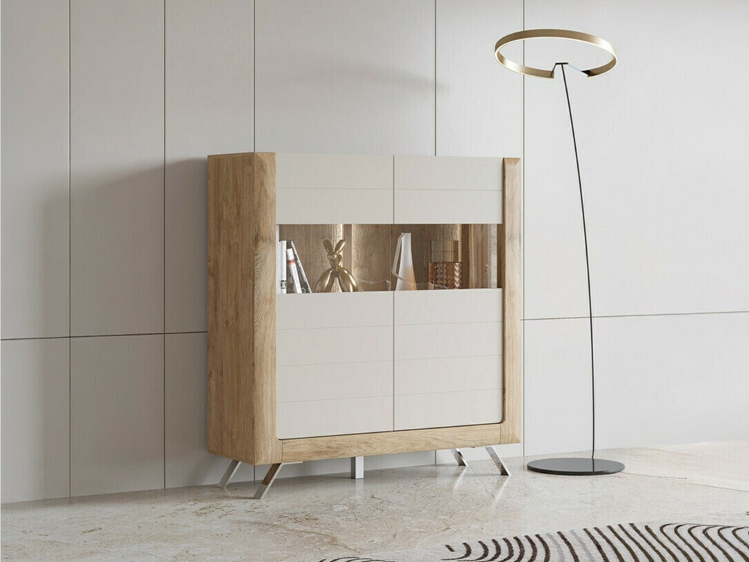 Bookcase Sovera 106 (Golden oak + Cashmere)