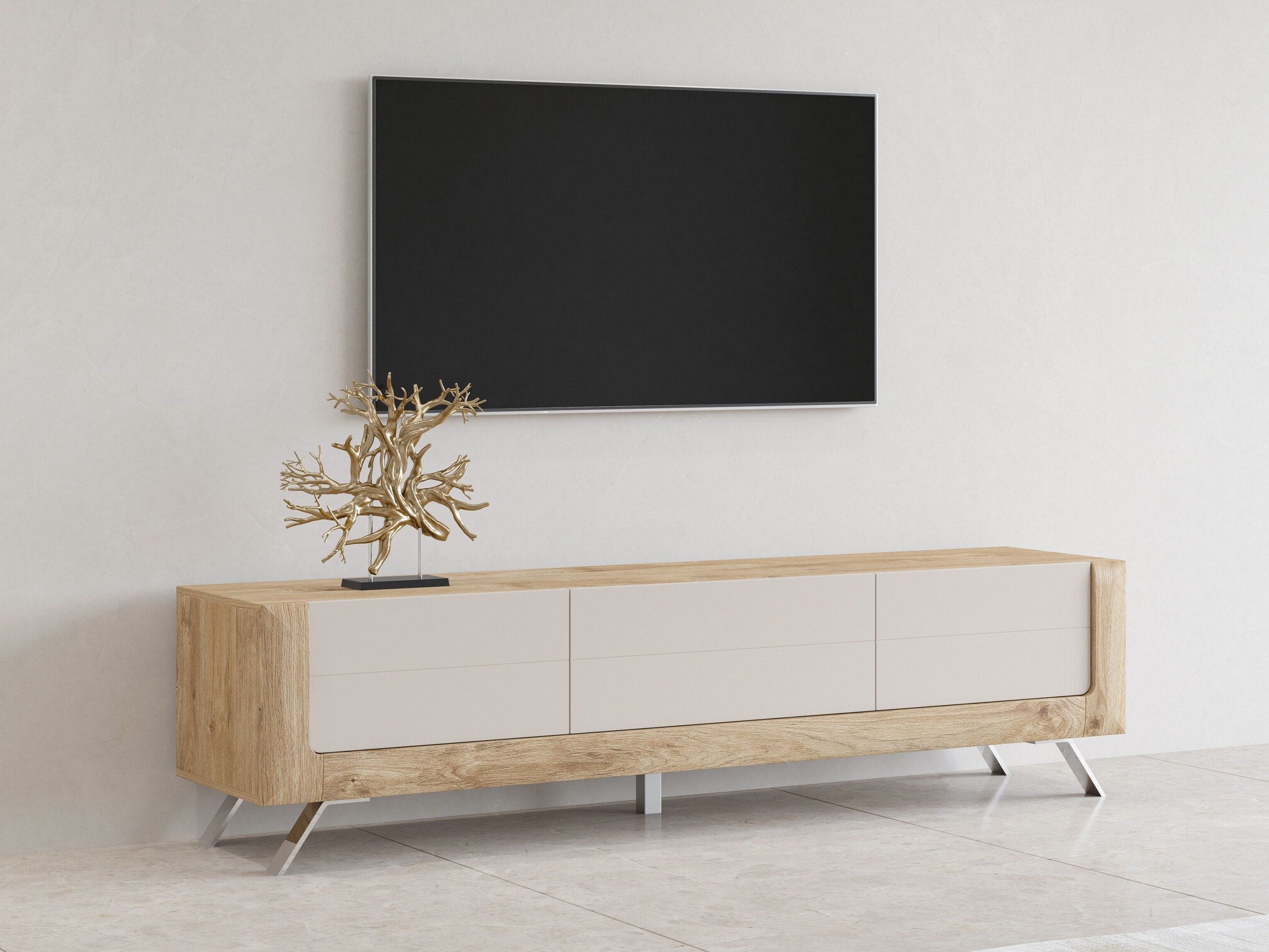 TV stand Sovera 104 (Golden oak + Cashmere)