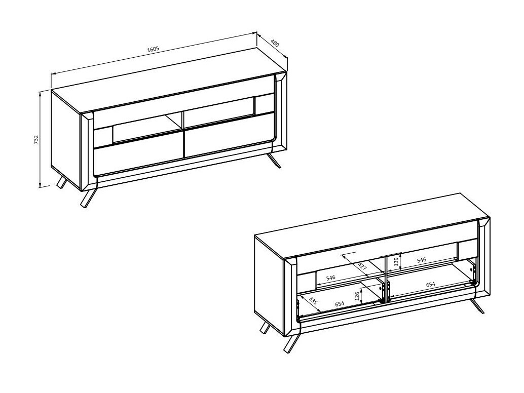 TV stand Sovera 105 (Golden oak + Cashmere)
