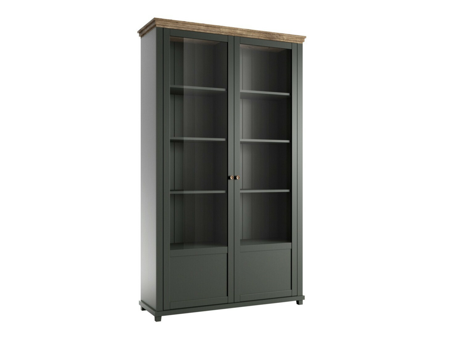 Bookcase Tolnue 102 (Dark green + Lefkas oak)