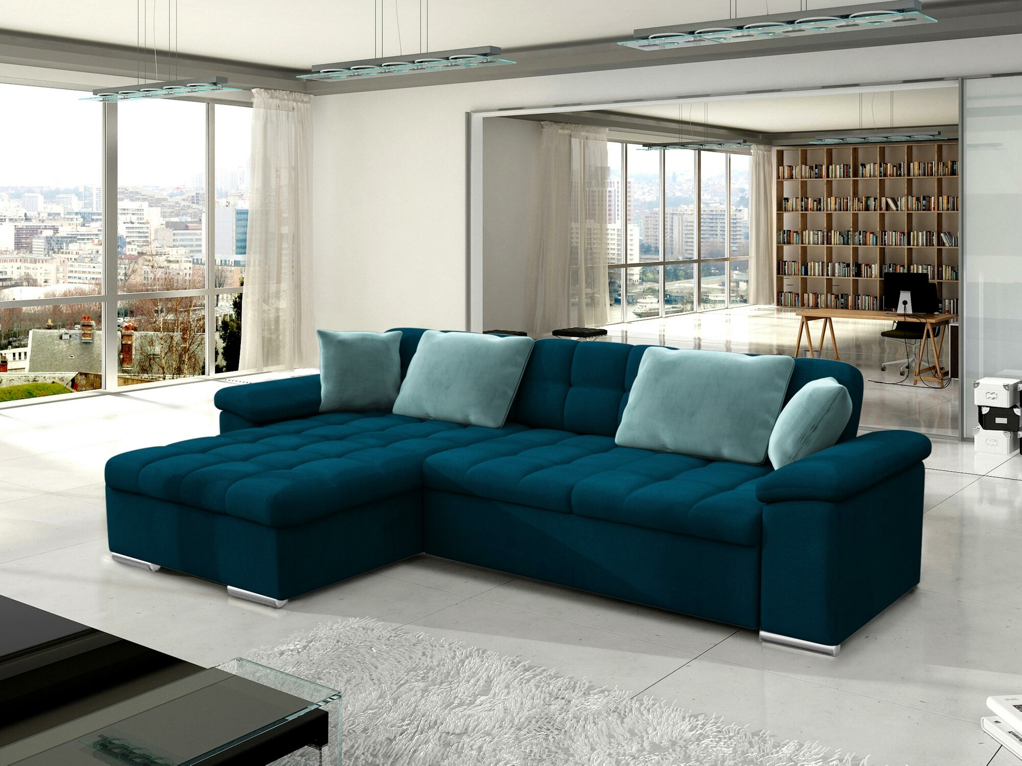 Corner sofa Comfivo Mica II (Venus Velvet 2911 + Prestige 2771)