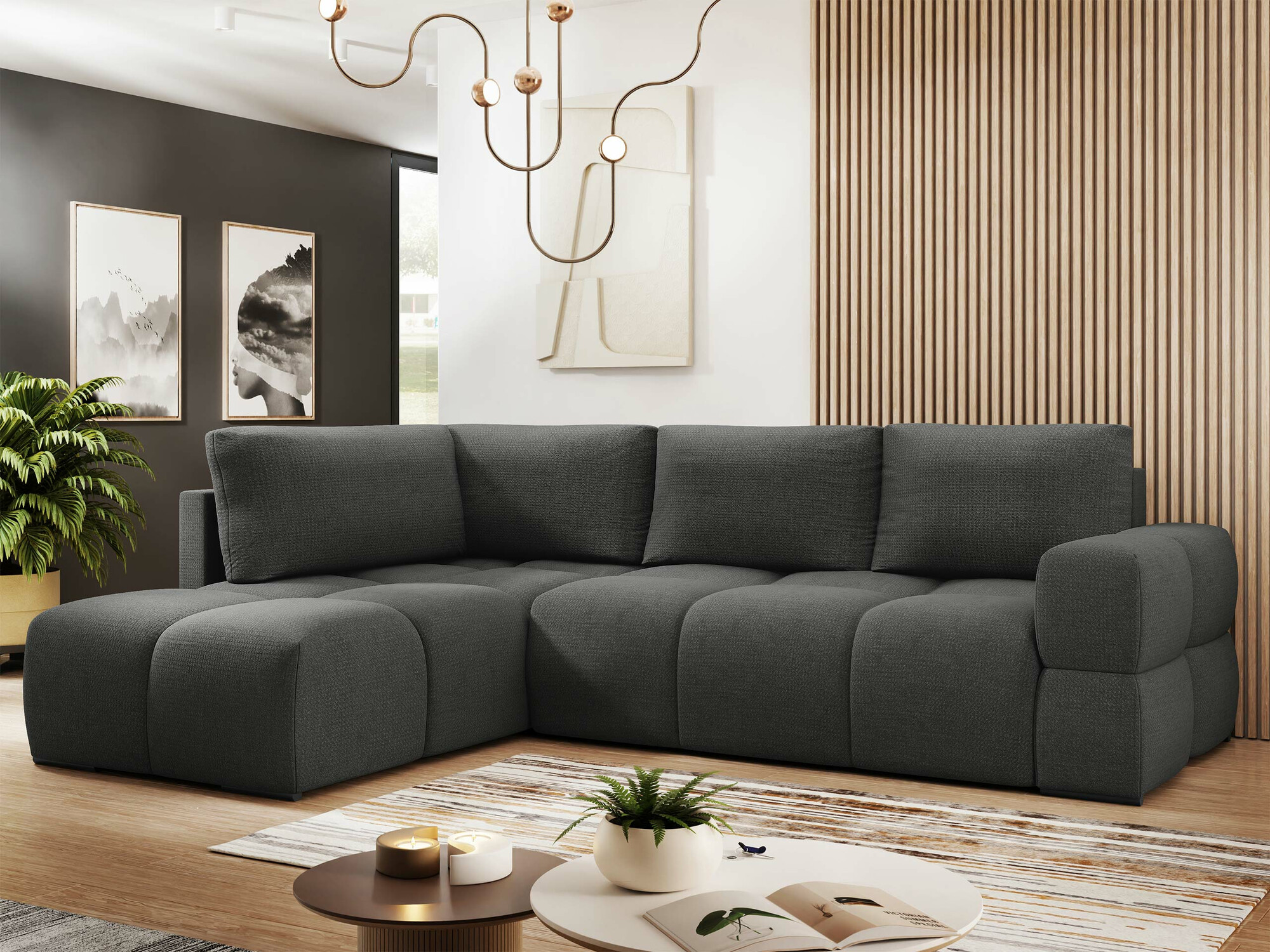 Corner sofa Lincoln 198 (Artico Anthracite)