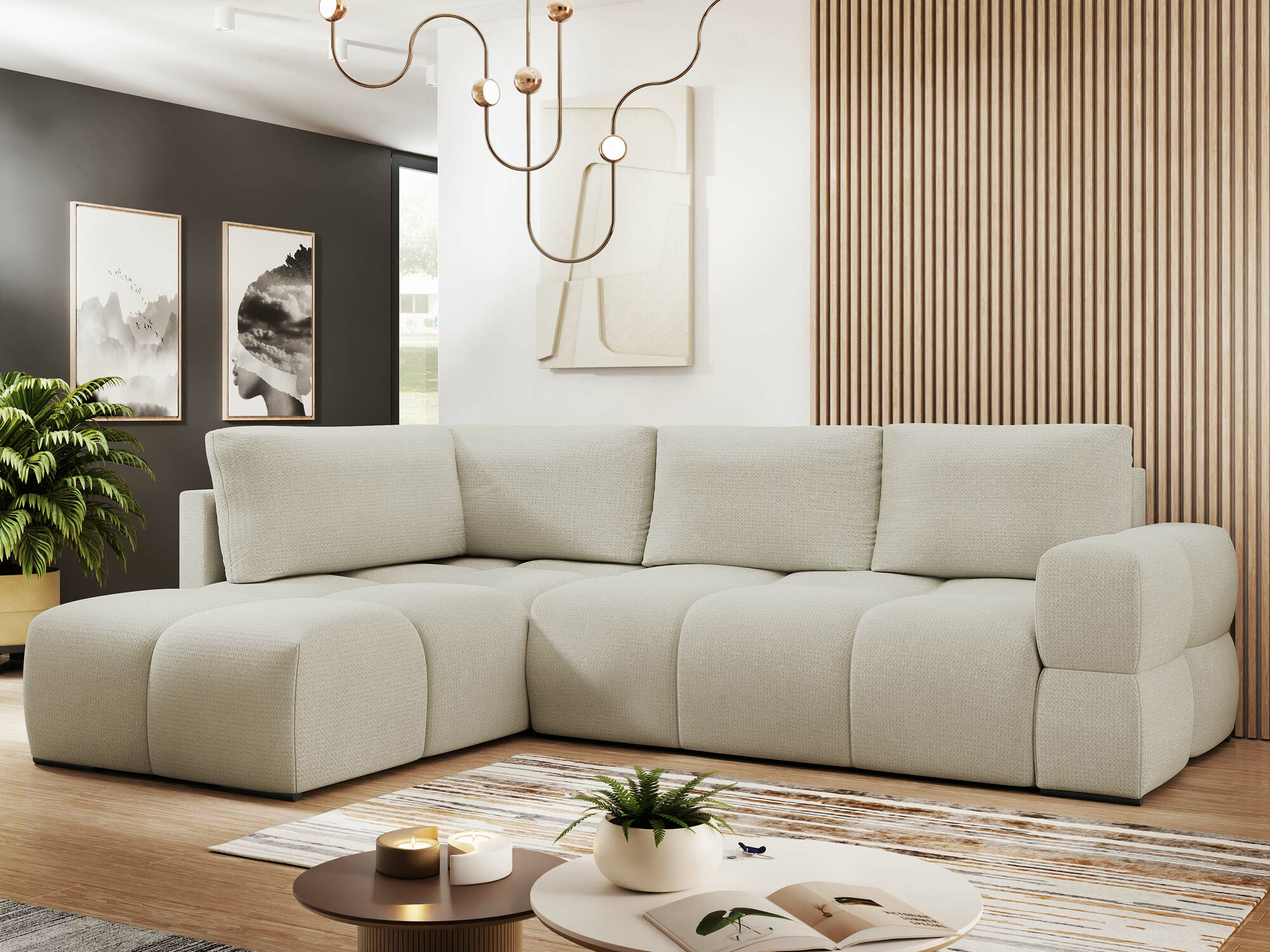 Corner sofa Lincoln 198 (Artico Sand)