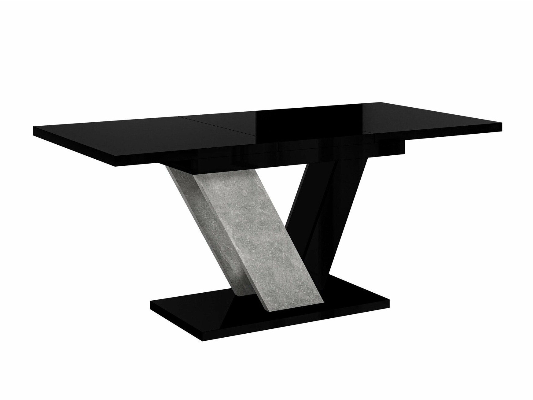 Table Violium (Glossy black + Concrete)