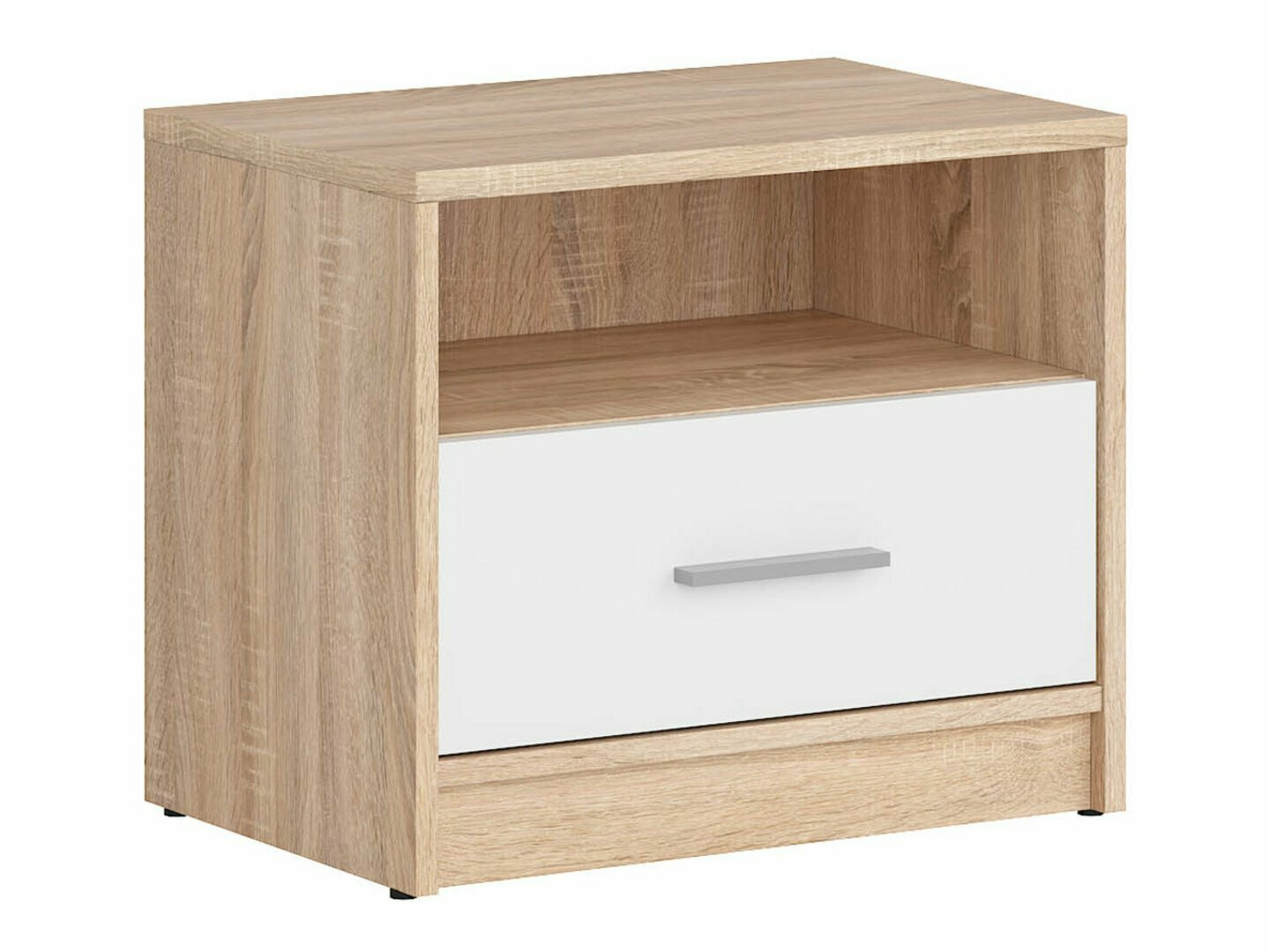 Bedside table Novsore 102 (White + Sonoma oak)