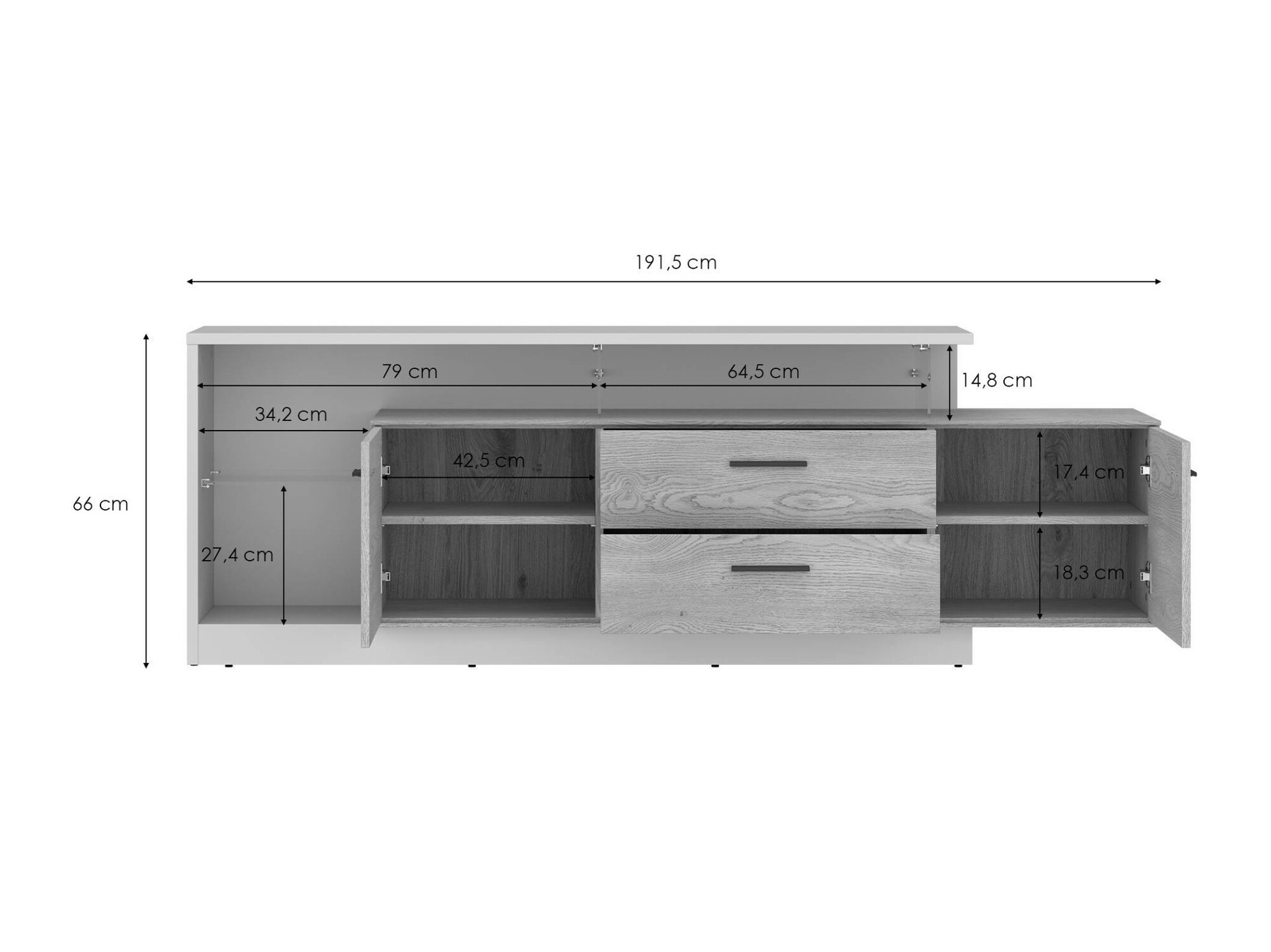 TV stand Avicoro 106 (Cashmere + Sonoma oak)