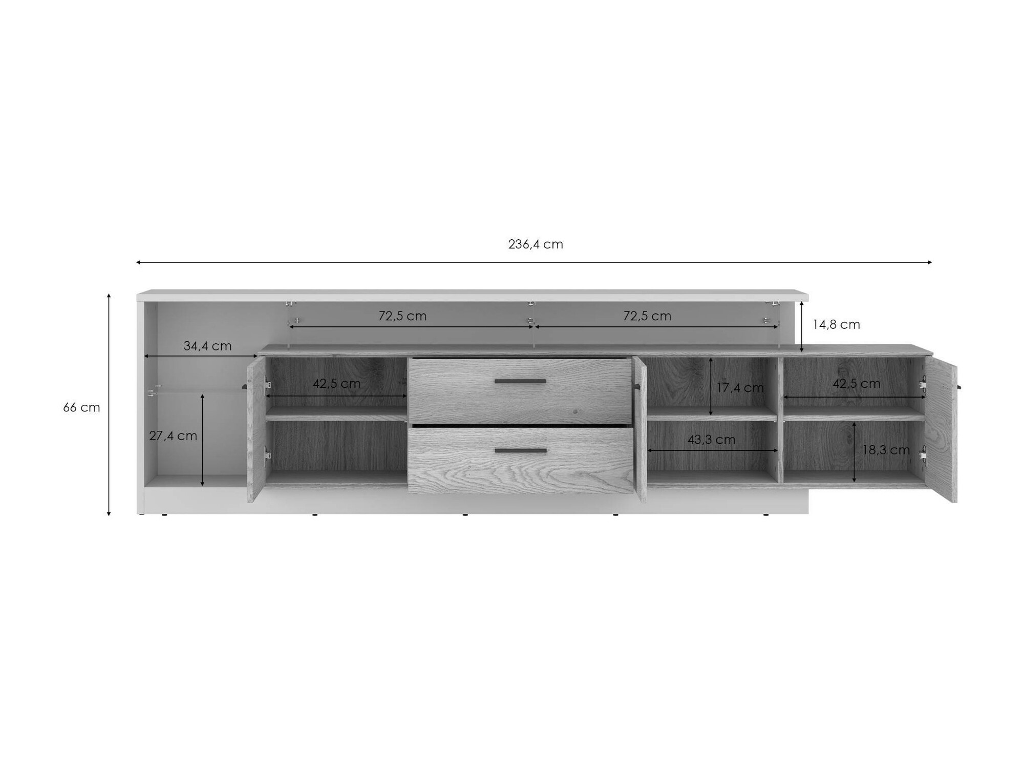 TV stand Avicoro 107 (Cashmere + Sonoma oak)