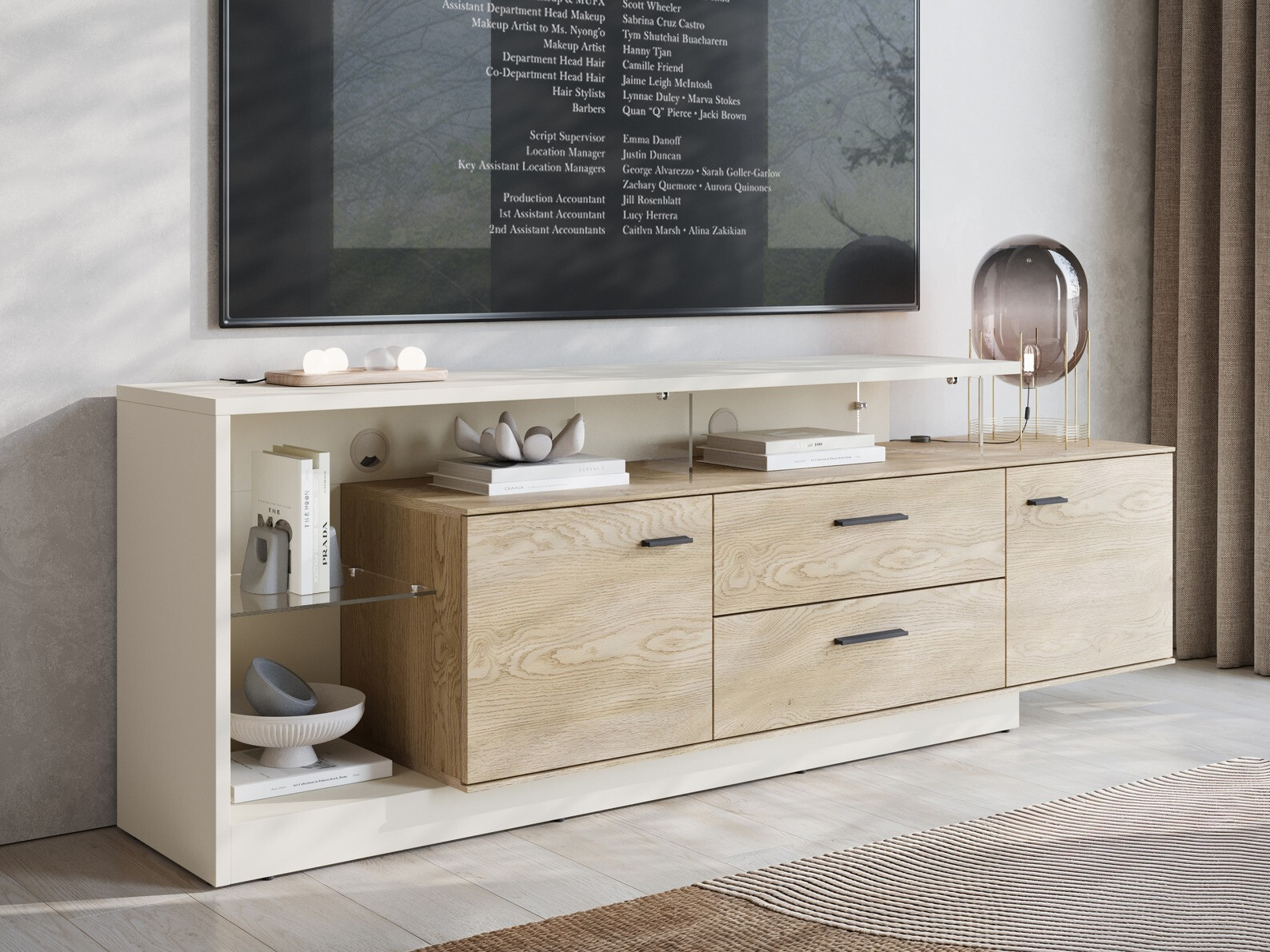 TV stand Ontario 137 (Cashmere + Sonoma oak)