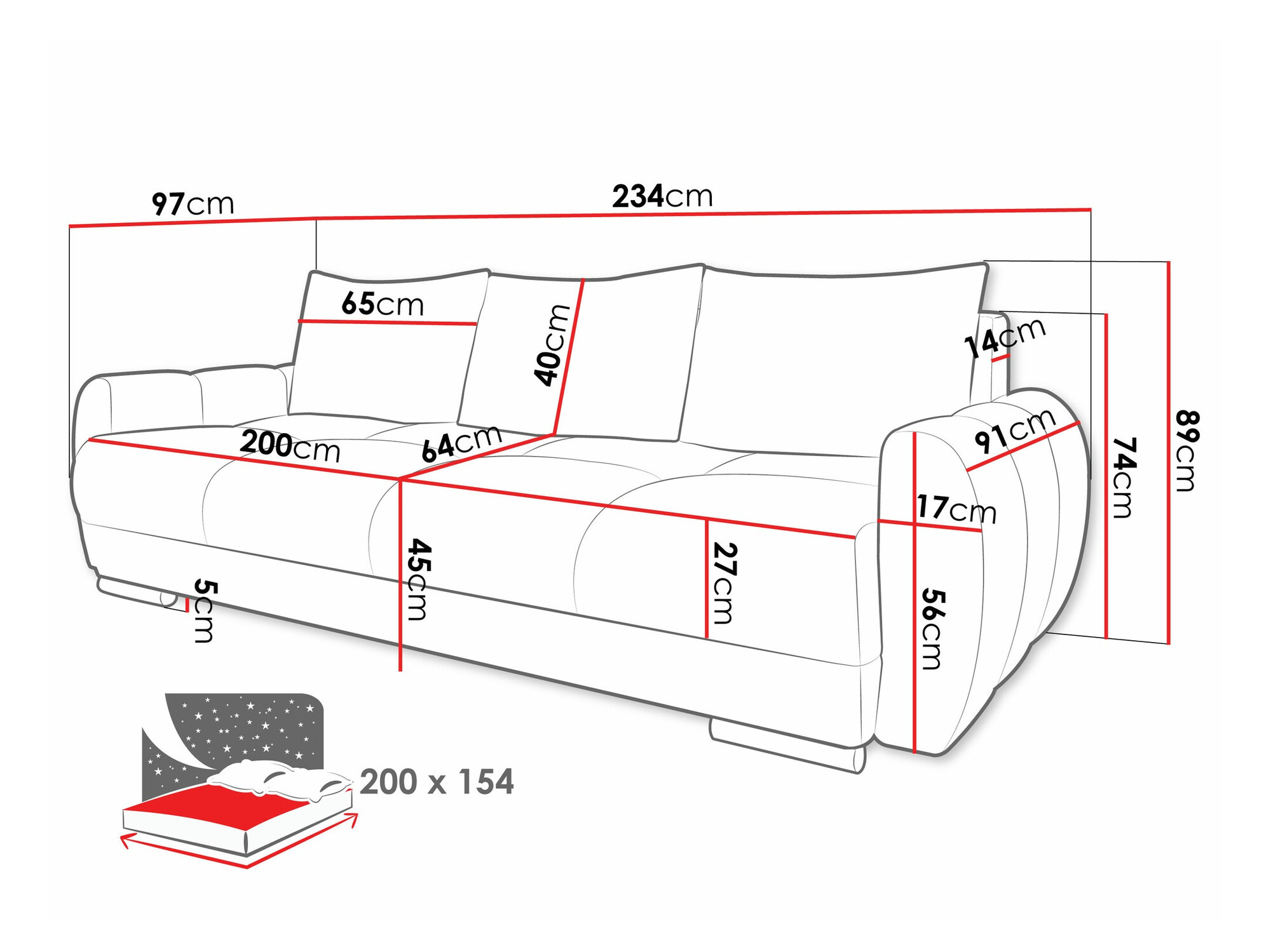 Sofa bed Signis III (Velo 621)