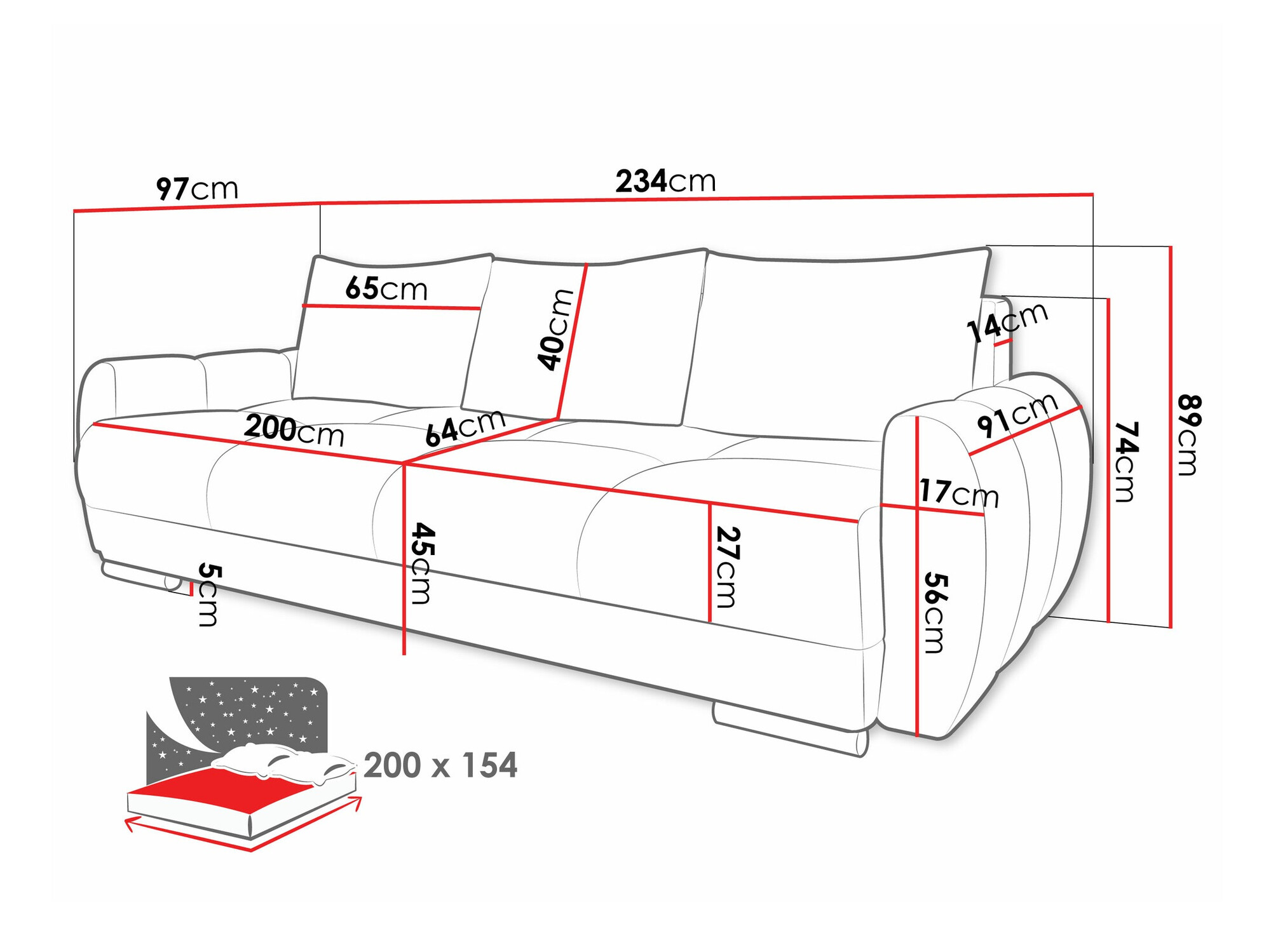 Sofa bed Signis III (Velo 627)