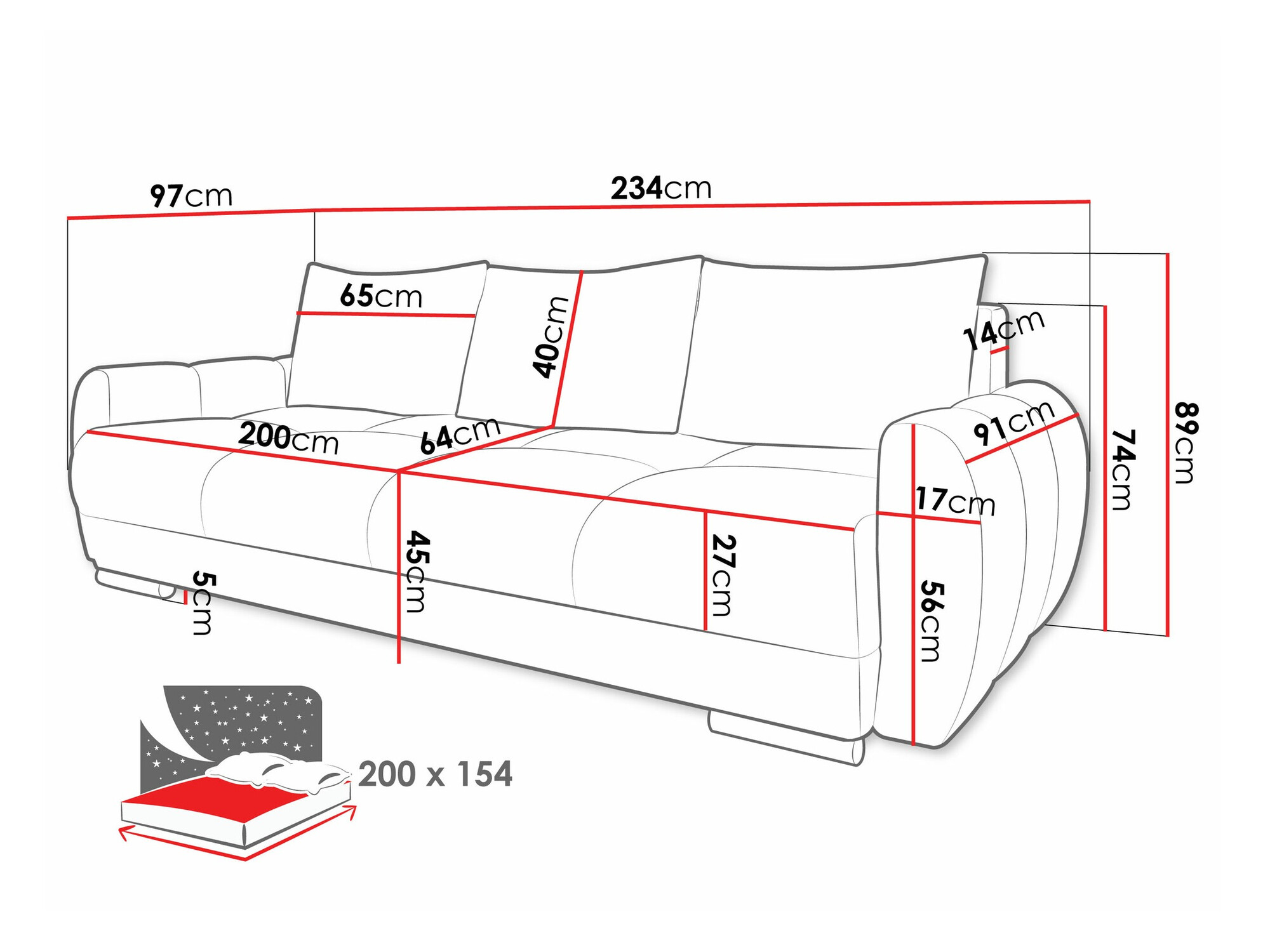 Sofa bed Signis III (Velo 635)
