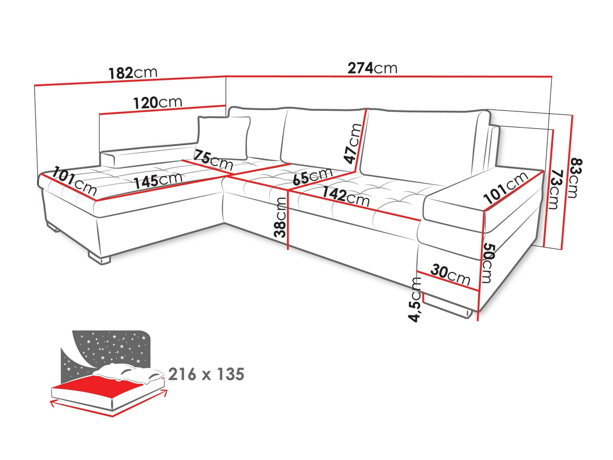 Corner sofa Comfivo 212 (Sicuro 80 + Sempre 4)