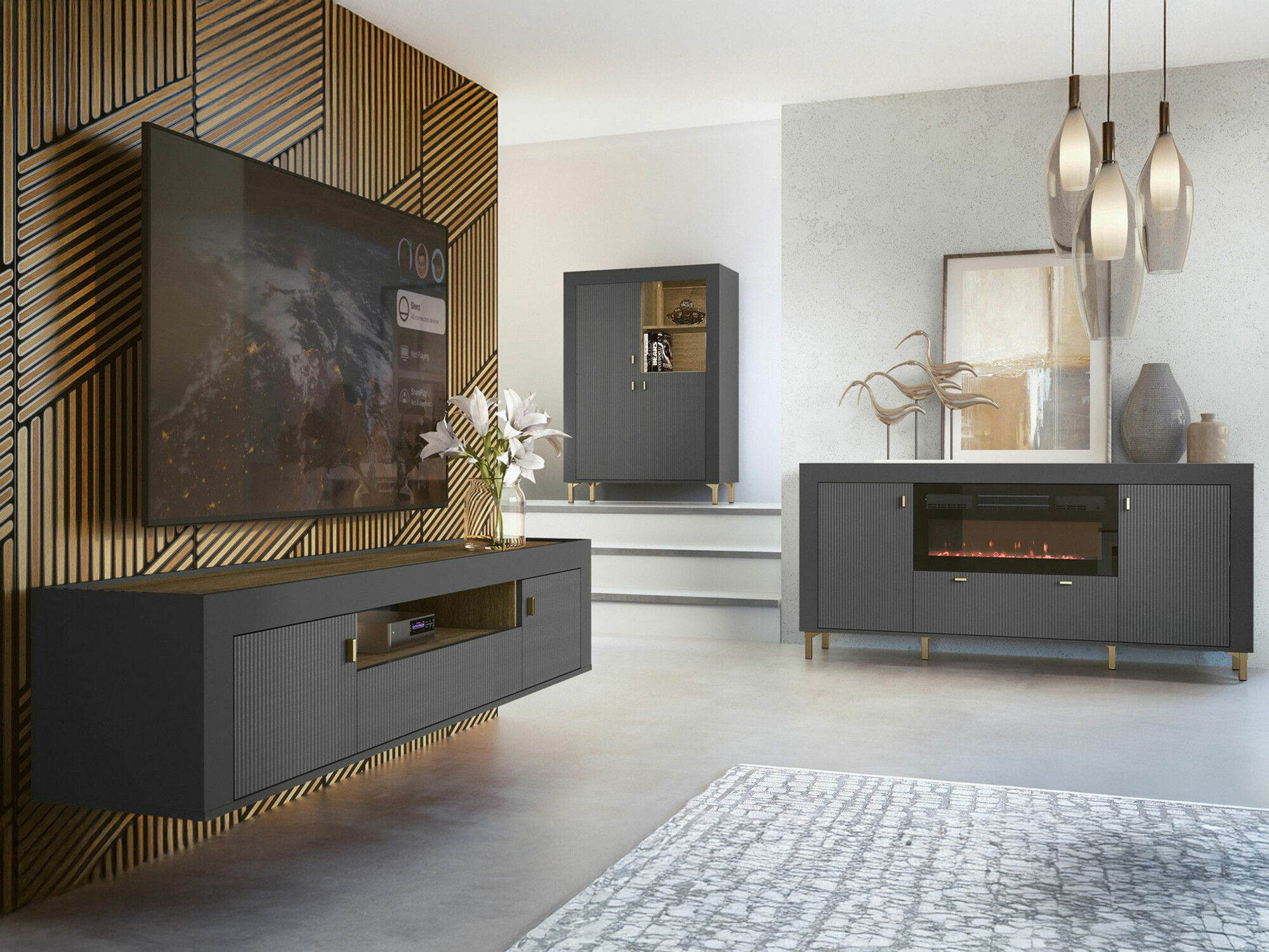 Living room set Mormavu 115 (Matte black)