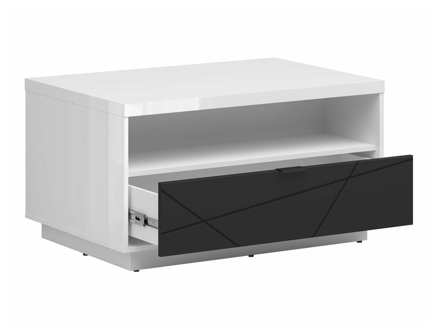 Coffee table Fivale 117 (White + Matte black)