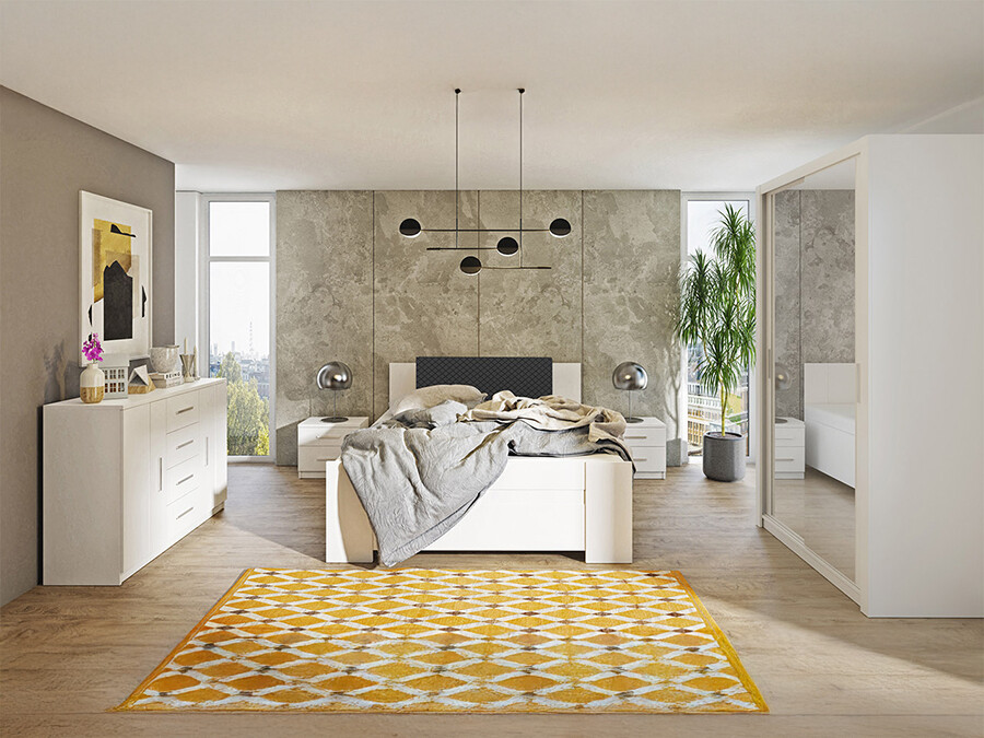 Bedroom set Catromi 112 (White + Soft Pik 011)