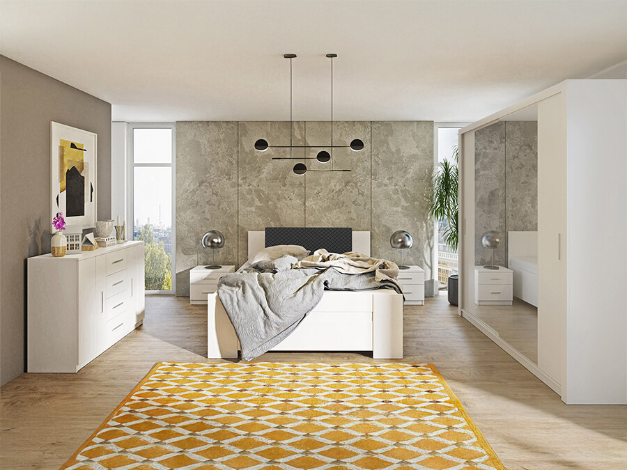 Bedroom set Catromi 114 (White + Soft Pik 011)