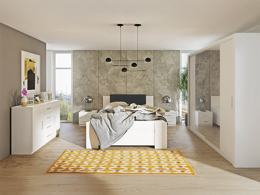 Bedroom set Catromi 115 (White + Soft Pik 011)