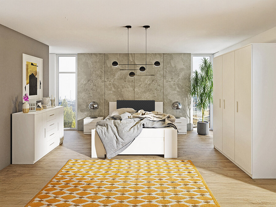 Bedroom set Catromi 123 (White + Soft Pik 011)