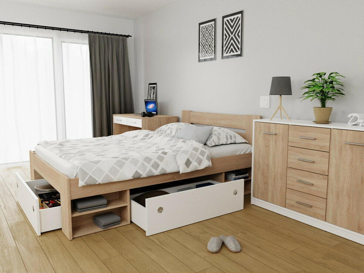 Bed Novsore 128 (Sonoma oak)