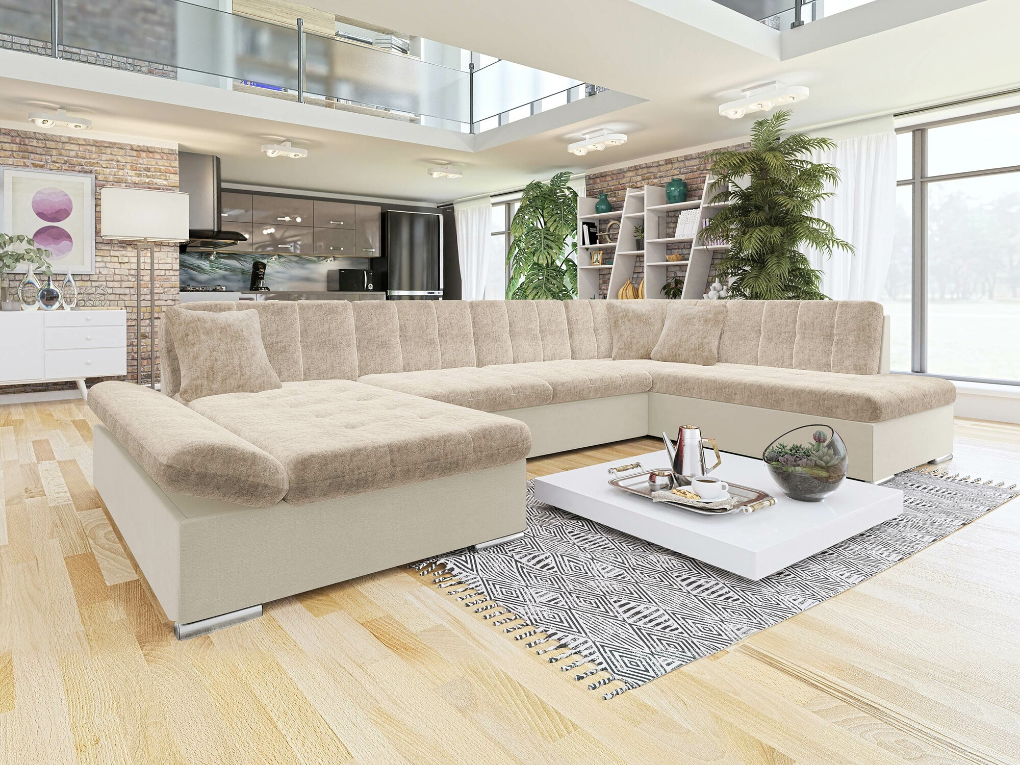 Corner sofa Comfivo Tilia (Venus Velvet 2927 + Miu 2041)