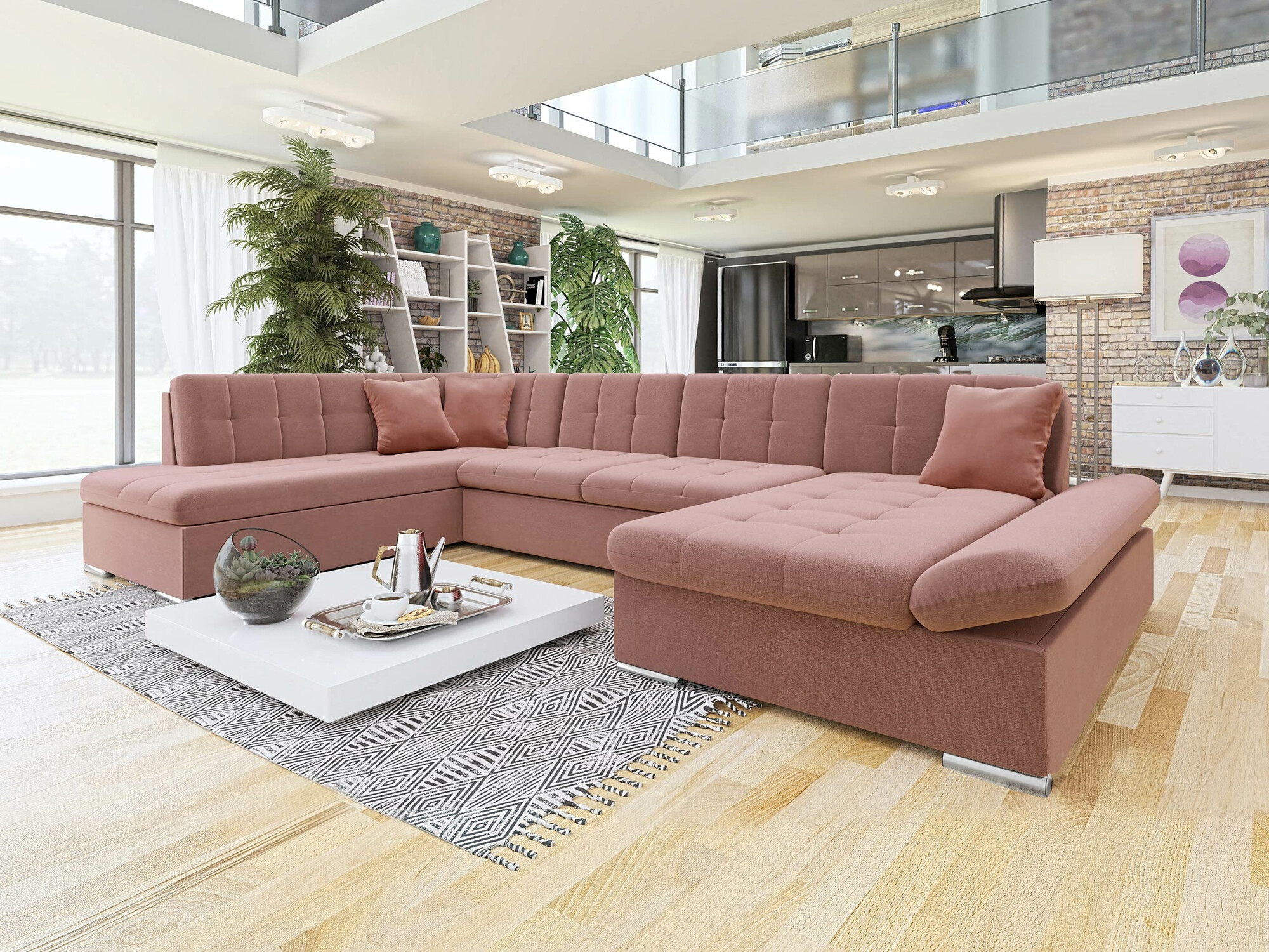 Corner sofa Comfivo Tilia II (Venus Velvet 2918 + Magic Velet 2258)