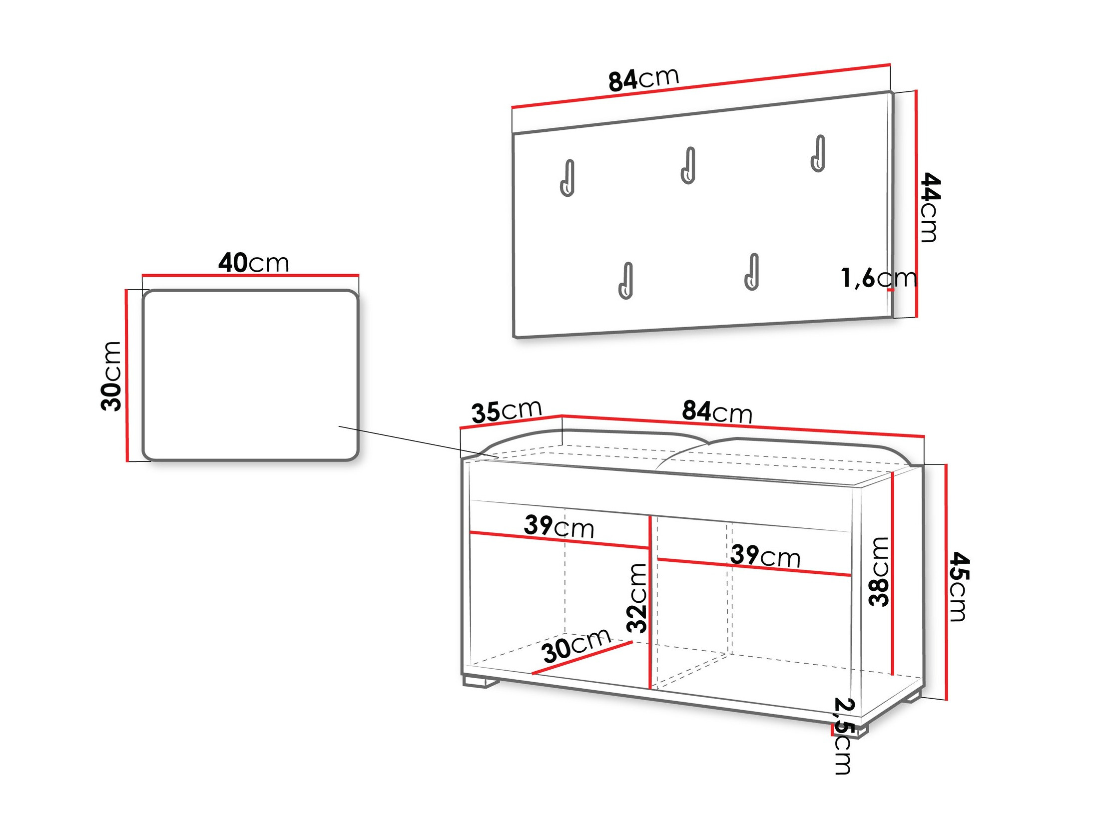 Hallway set Comfivo Tutela (White)