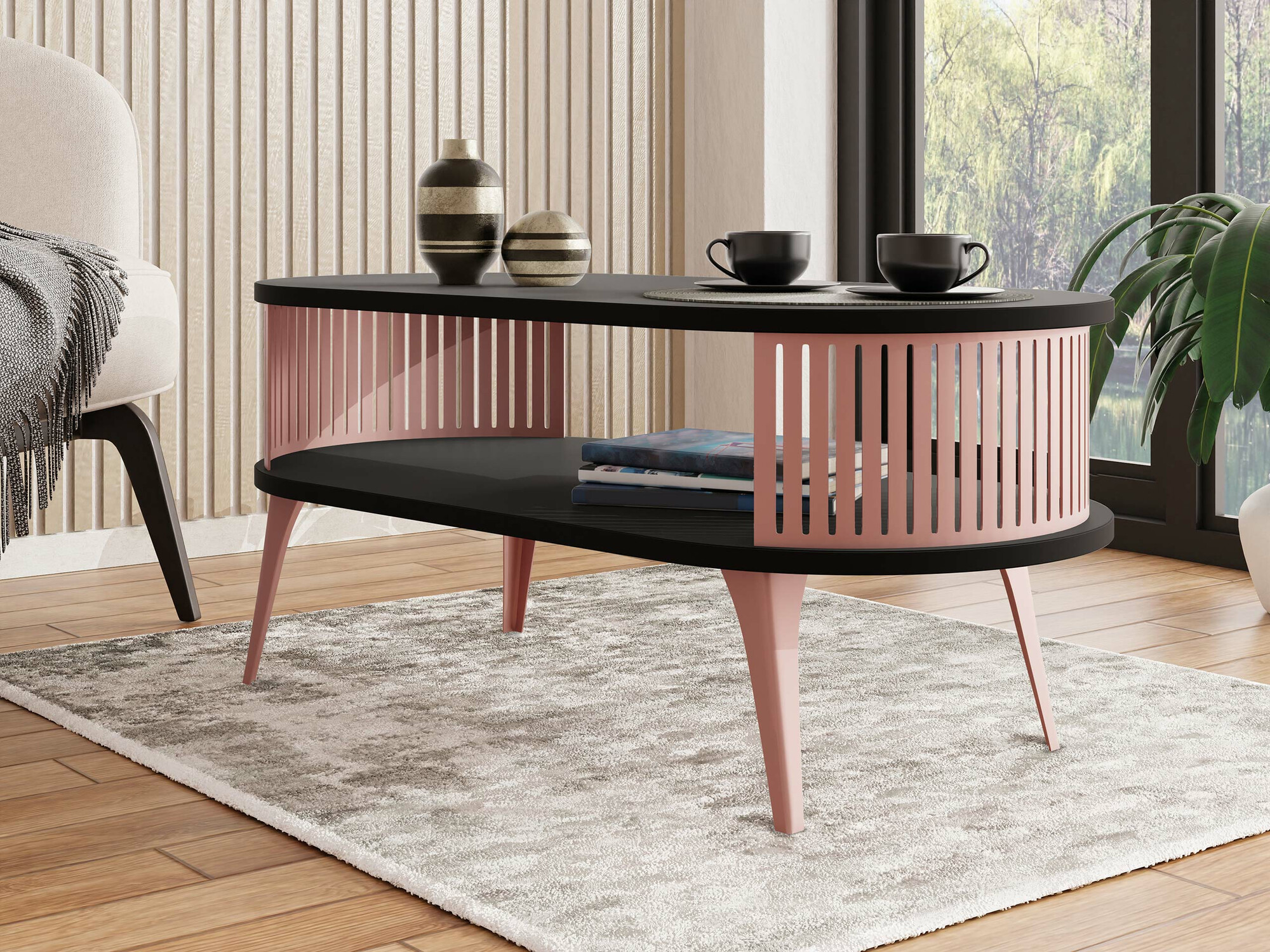 Coffee table Sordore 107 (Pink + Black)