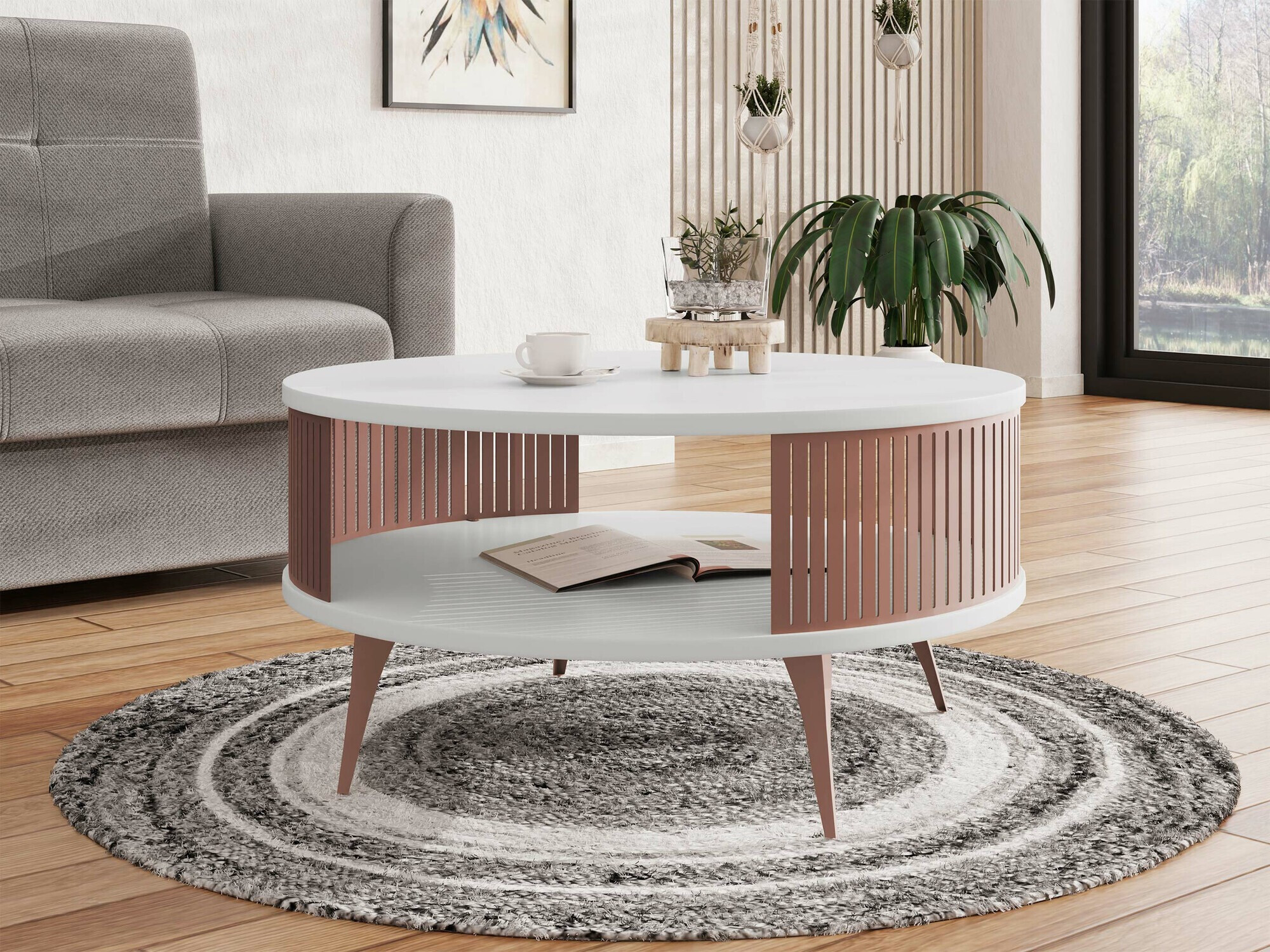 Coffee table Vitum II (Pink + White)
