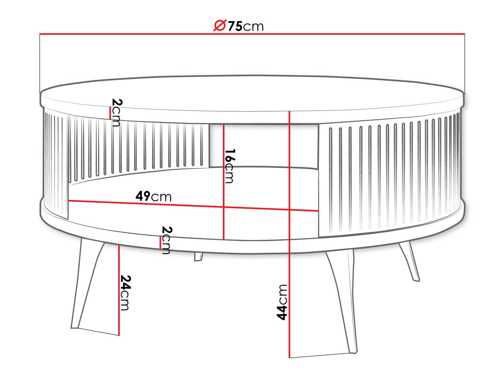 Coffee table Vitum II (Pink + White)