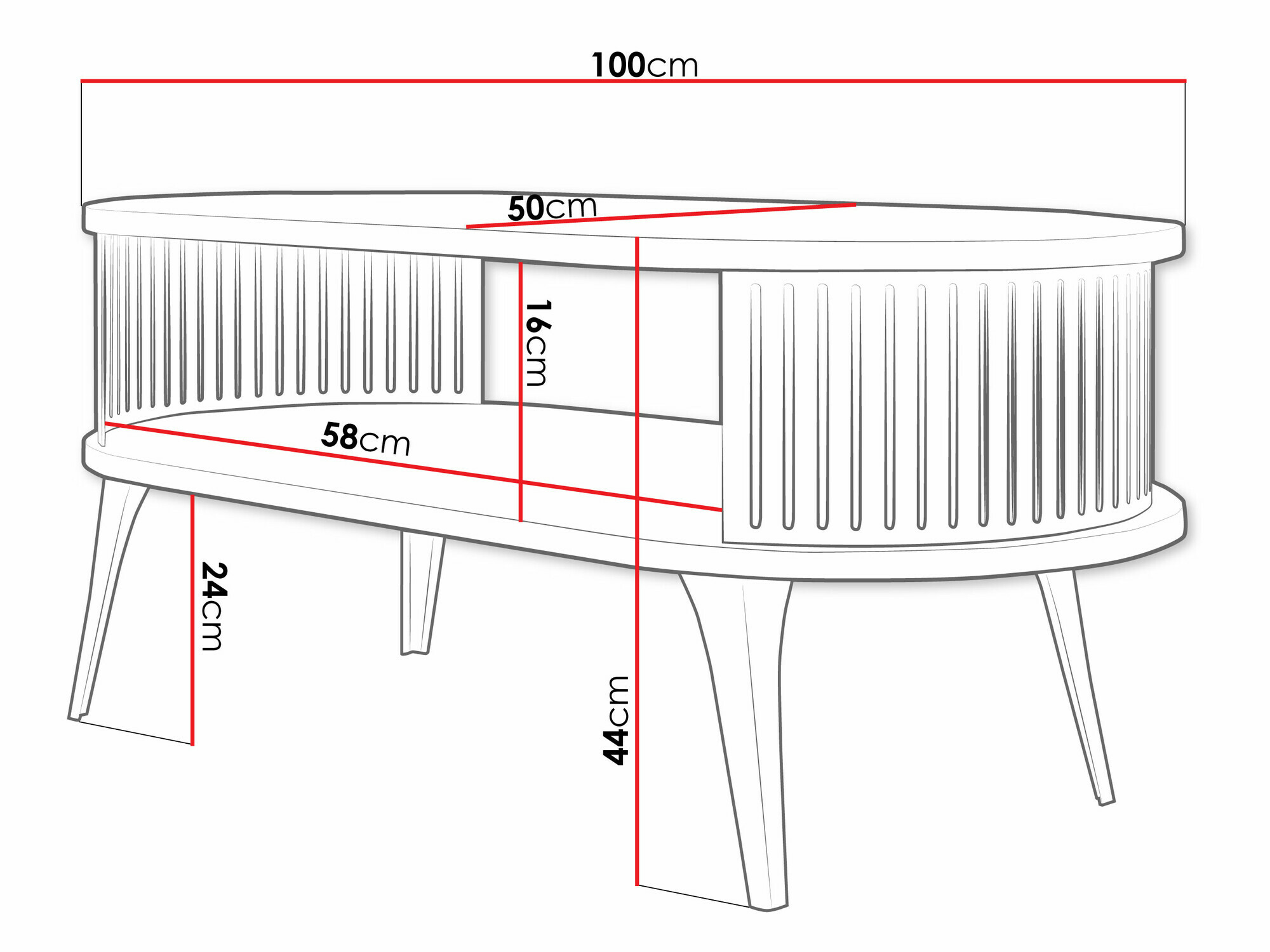 Coffee table Vitum III (Black + White)