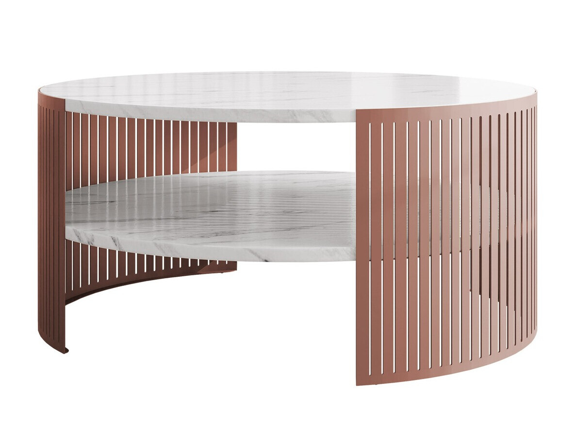 Coffee table Civer II (Pink + White marble)