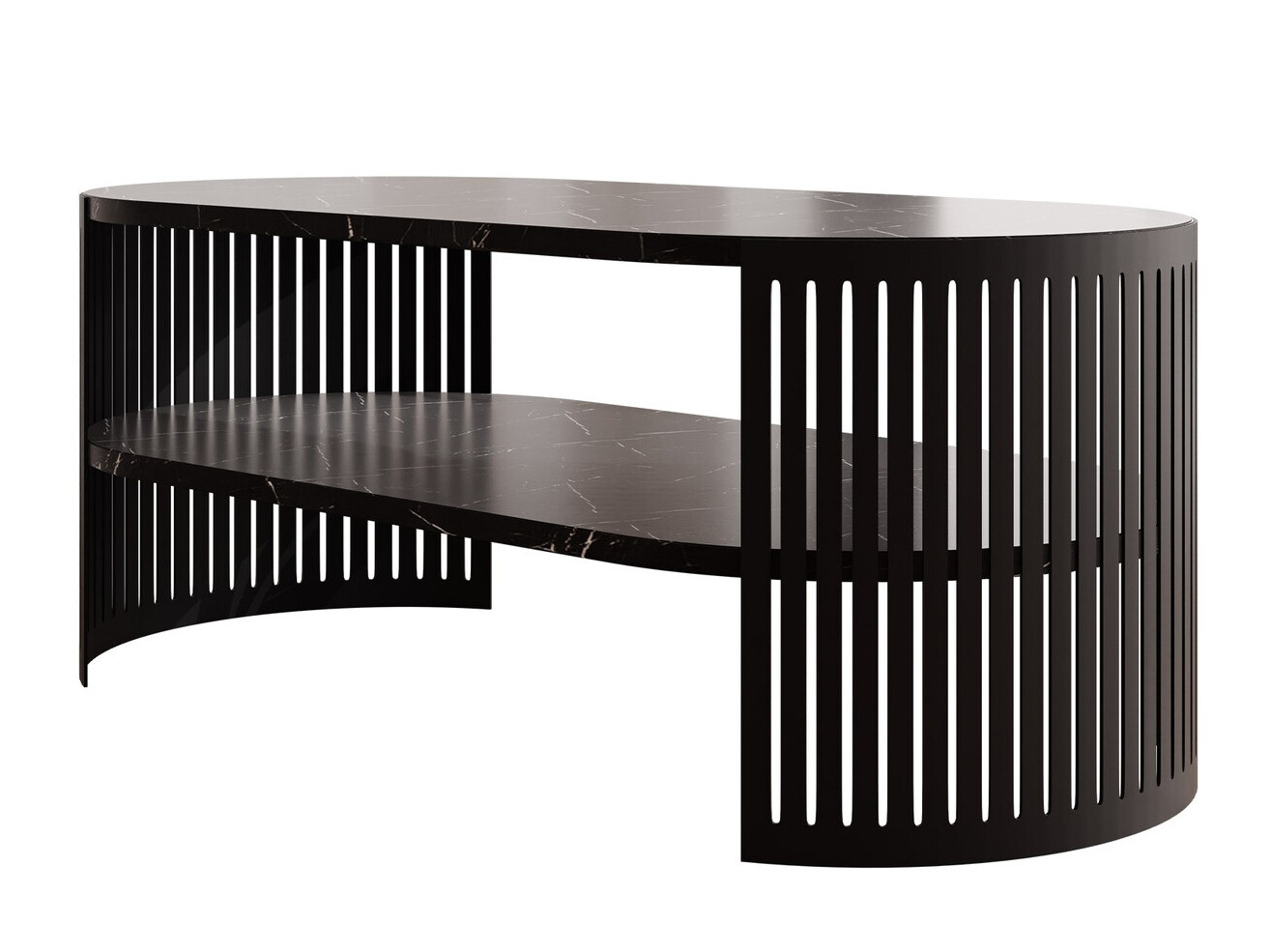 Coffee table Civer III (Black + Black marble)
