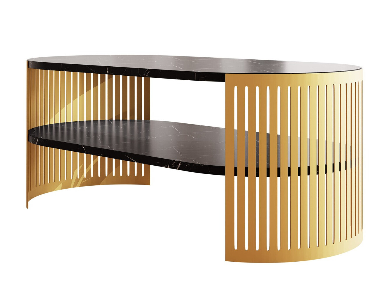 Coffee table Civer IV (Golden + Black marble)