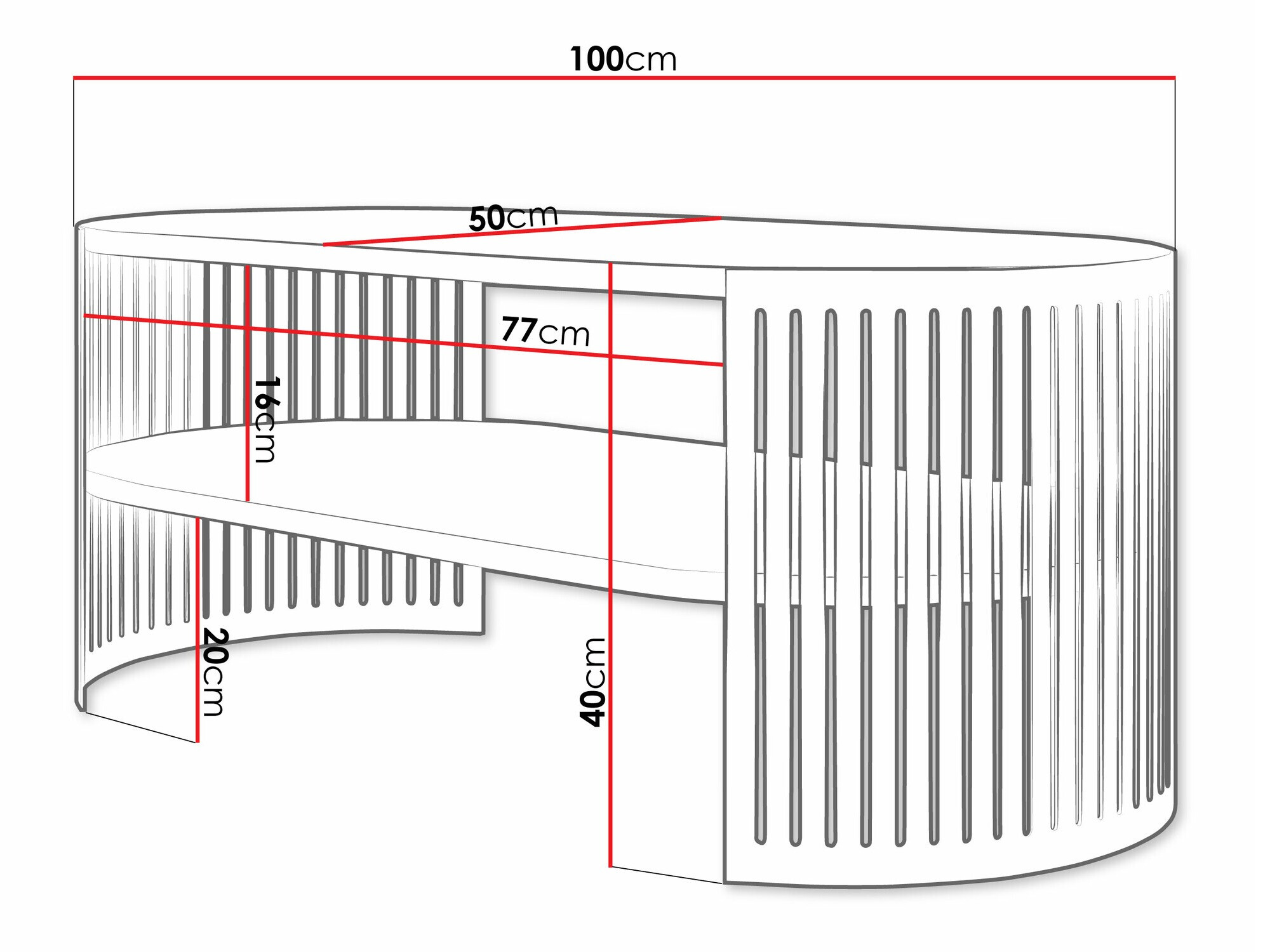 Coffee table Civer IV (Golden + White)