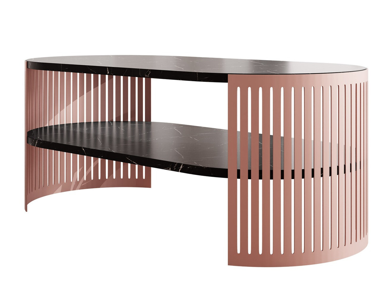 Coffee table Civer V (Pink + Black marble)