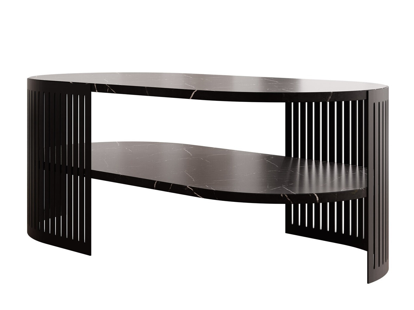 Coffee table Civer VI (Black + Black marble)