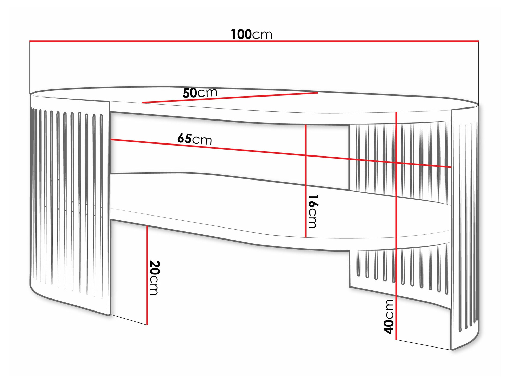 Coffee table Civer VI (Black + White)