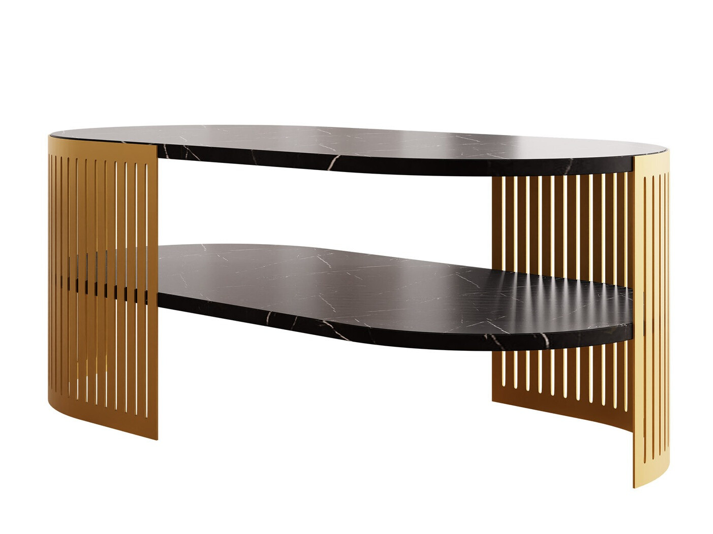 Coffee table Civer VII (Golden + Black marble)