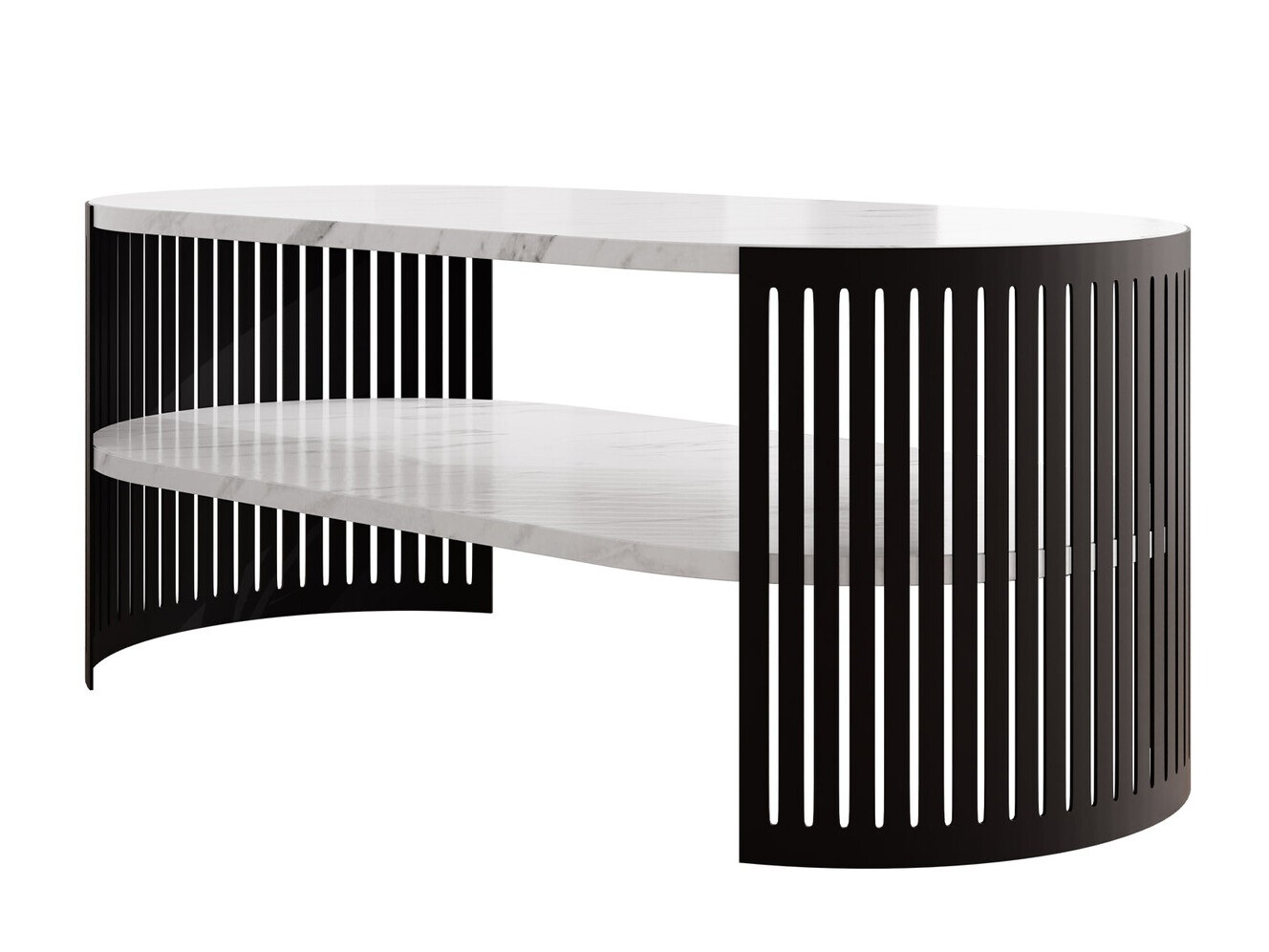 Coffee table Evanola 103 (Black + White marble)