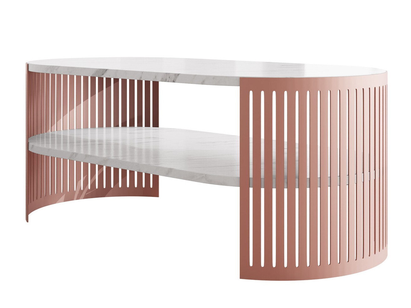 Coffee table Evanola 105 (Pink + White marble)